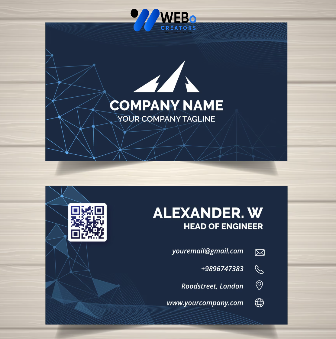 Elegant Professional Business card design with golden stripes Agency in Manama